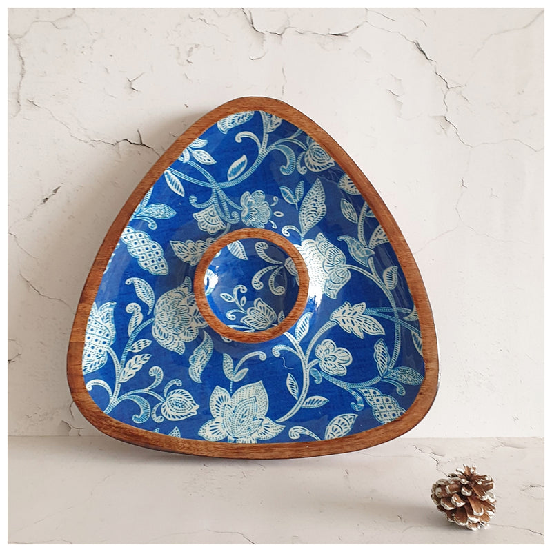 Triangle Dip Dish Platter - Cotton Blue