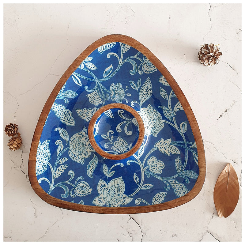 Triangle Dip Dish Platter - Cotton Blue