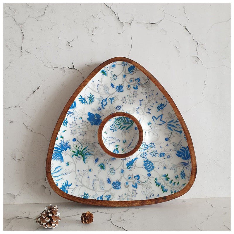 Triangle Dip Dish Platter - Caribbean Floral