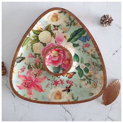 Triangle Dip Dish Platter - Alice in Wonderland Mint