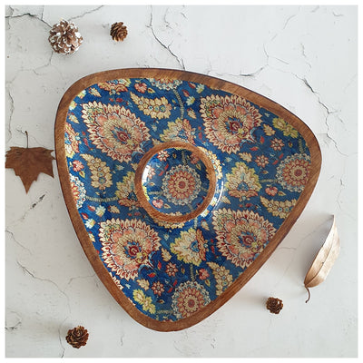 Triangle Dip Dish Platter - Blue Pop