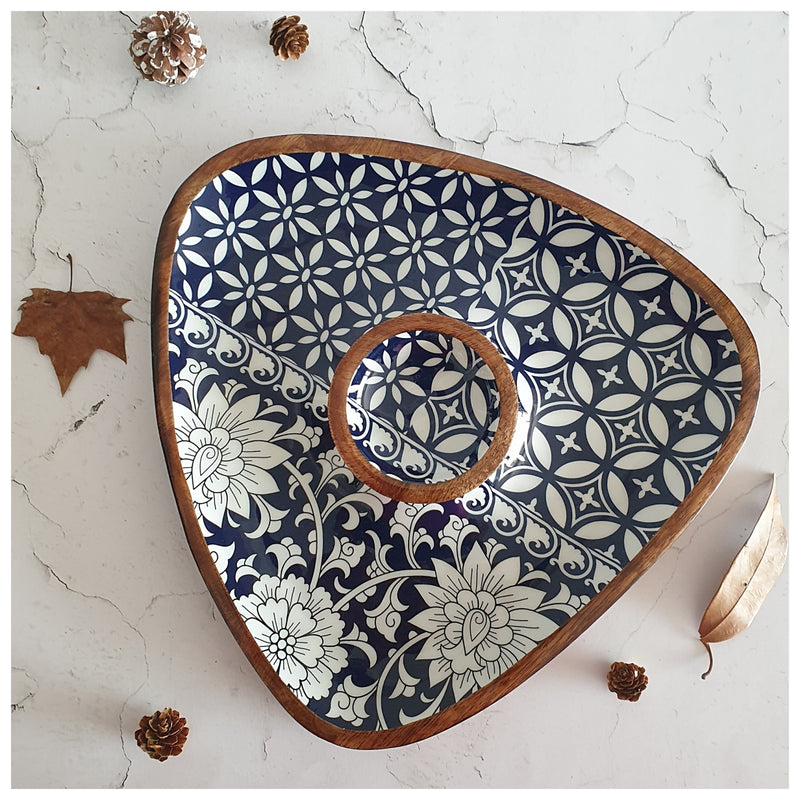 Triangle Dip Dish Platter - Berlin Blue