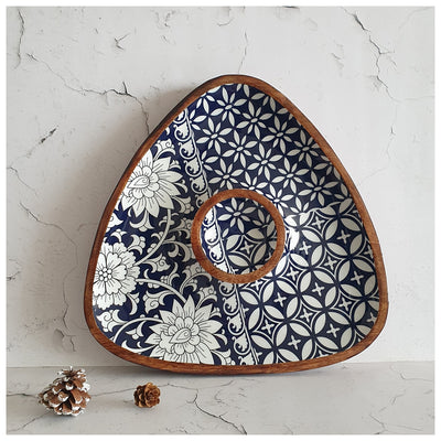 Triangle Dip Dish Platter - Berlin Blue