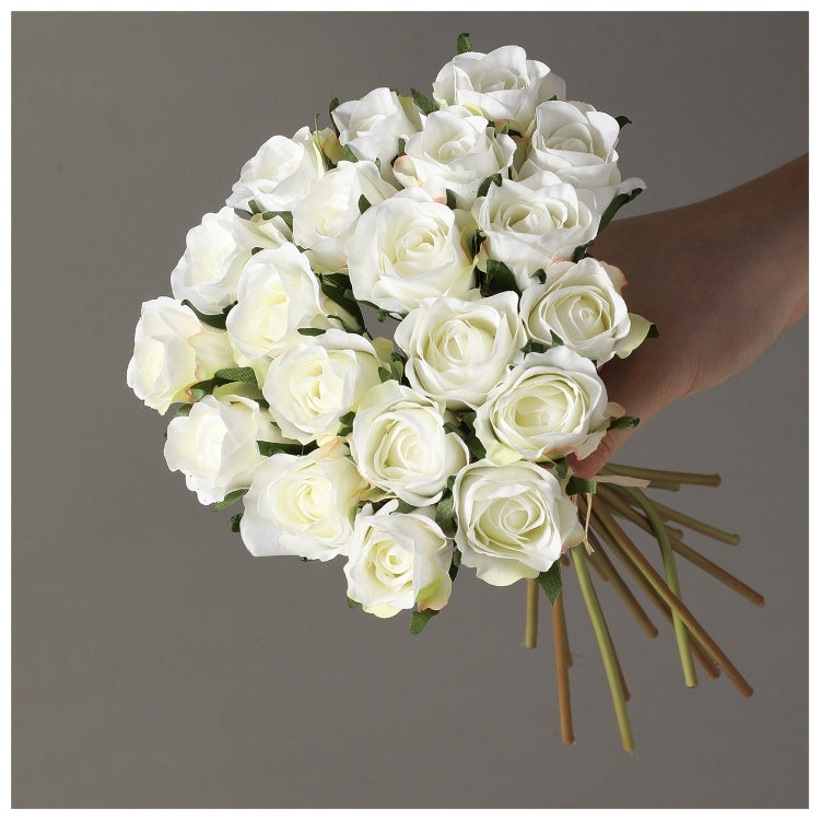 Flowers (Artificial) - Rose Bunch (Buds) White