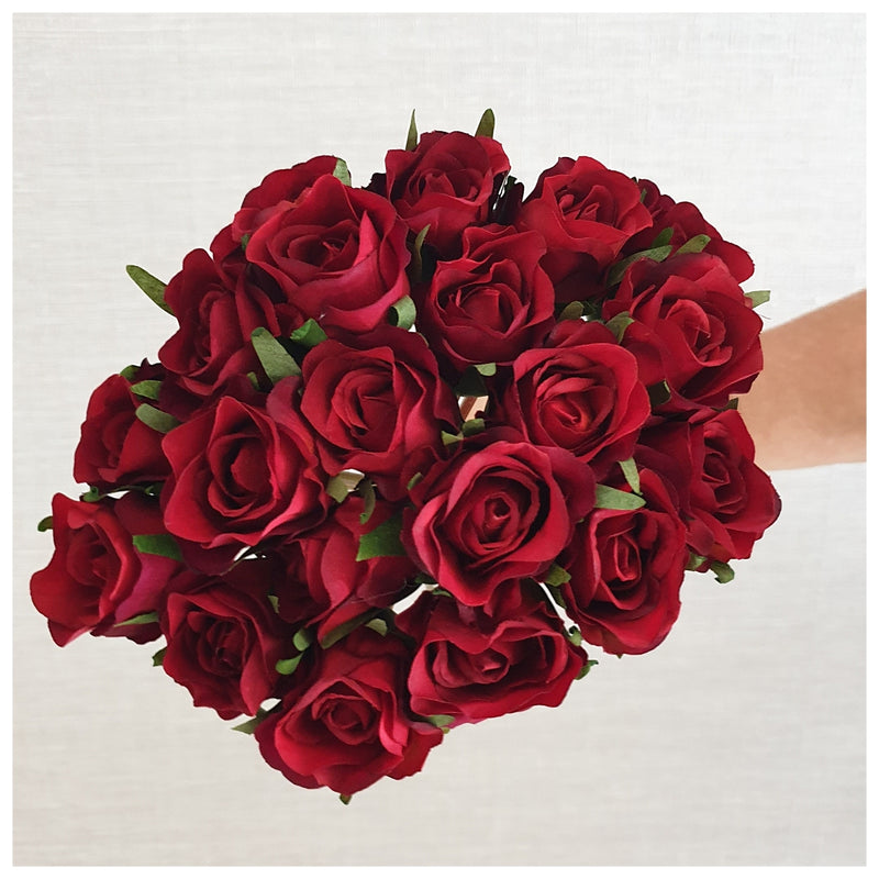 Flowers (Artificial) - Rose Bunch (Buds) Red
