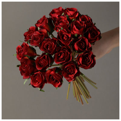 Flowers (Artificial) - Rose Bunch (Buds) Red