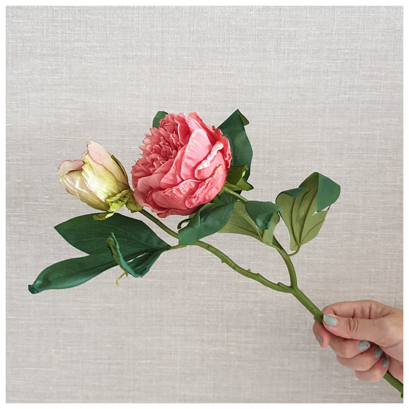 Flowers (Artificial) - Peony - Dark Pink