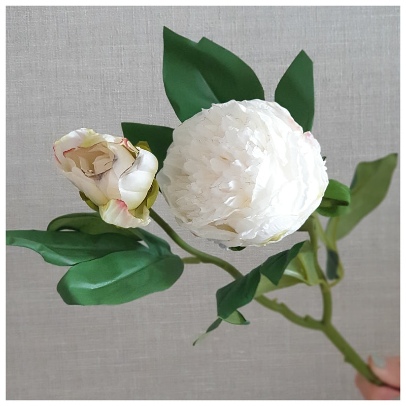 Flowers (Artificial) - Peony - White