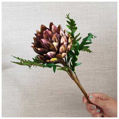 Flowers (Artificial) - Flocking Emperor Flower - Coffee