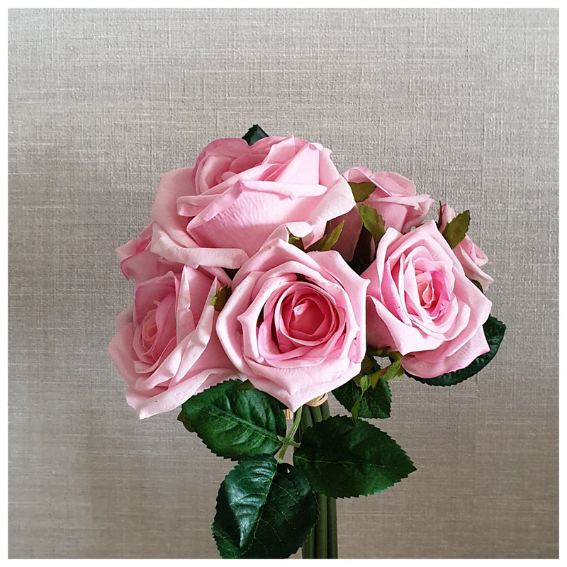 Flowers (Artificial) - Rose Bunch - Pink