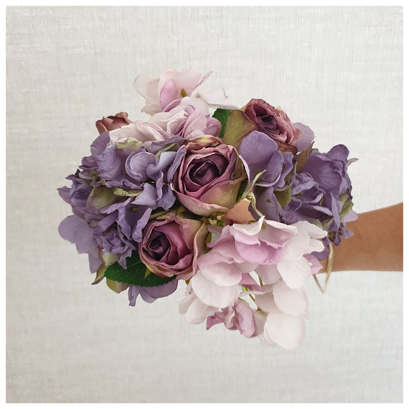 Flowers (Artificial) - Bunch of Roses & Hydrangeas - Lavender