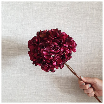 Flowers (Artificial) - Hydrangeas - Dark Red