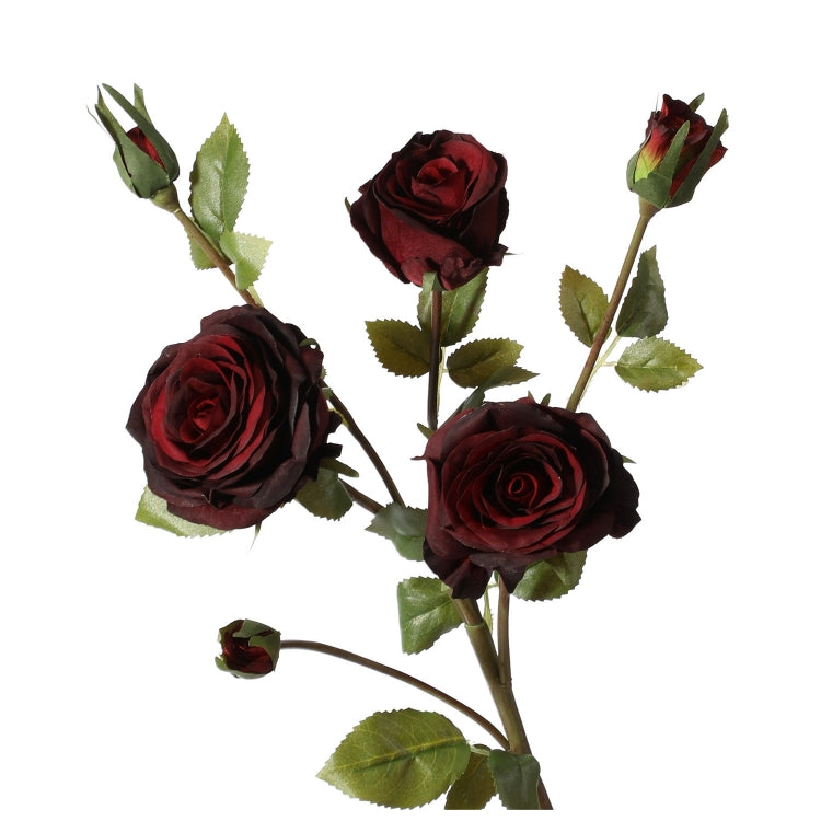 Flowers (Artificial) - Roses 3 Big - Dark Red