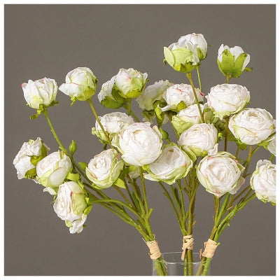 Flowers (Artificial) - Lulians (3 buds, 6 Big)- White