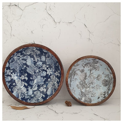Wooden Multipurpose Bowls - Set of 2 - Argentine Blue