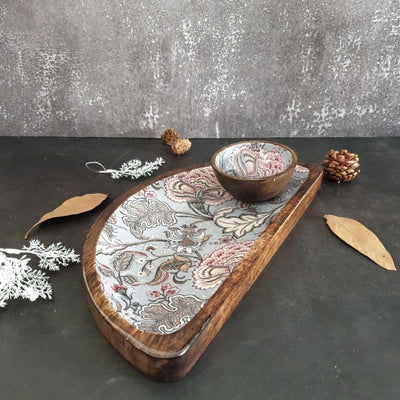 Platter - Half Moon Shape with Matching Bowl - Jaipur Collection