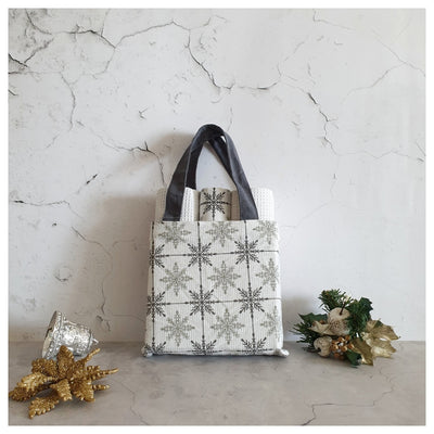 Kitchen Towels in a Bag (Set of 3) - Christmas Snowflake (Grey & White) Collection