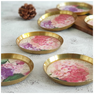 COASTERS, METAL (Set Of 6) - AMOUR COLLECTION