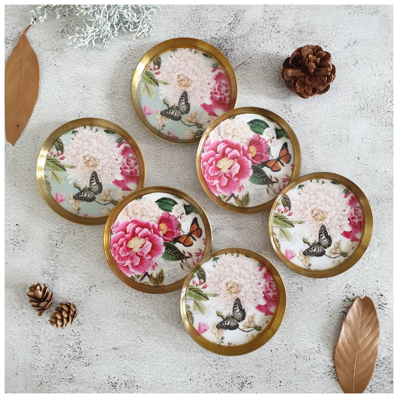 COASTERS, METAL (Set Of 6) - ALICE IN WONDERLAND COLLECTION