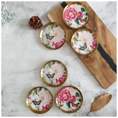 COASTERS, METAL (Set Of 6) - ALICE IN WONDERLAND COLLECTION