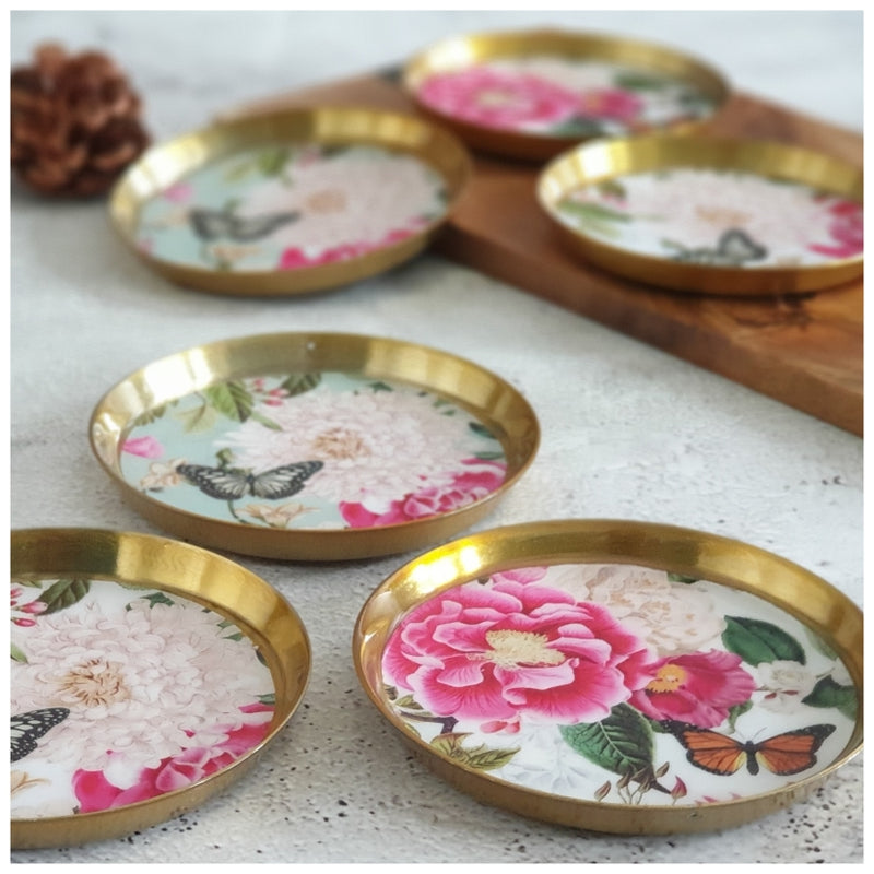 COASTERS, METAL (Set Of 6) - ALICE IN WONDERLAND COLLECTION