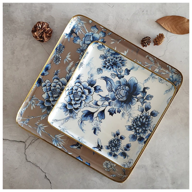Metal Platter & Tray (Square, Set of 2) - Enchanted Forest