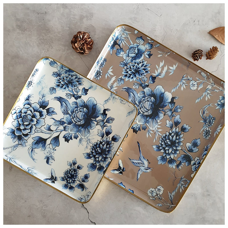 Metal Platter & Tray (Square, Set of 2) - Enchanted Forest