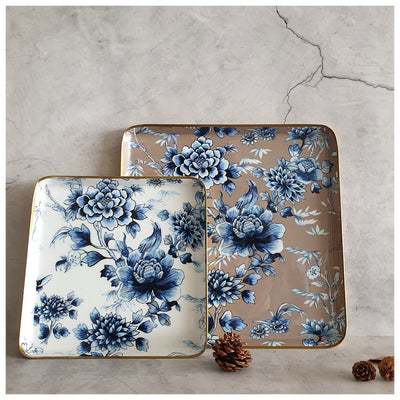 Metal Platter & Tray (Square, Set of 2) - Enchanted Forest