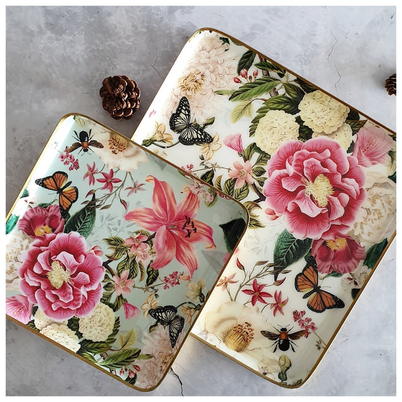 Metal Platter & Tray (Square, Set of 2) - Alice in Wonderland
