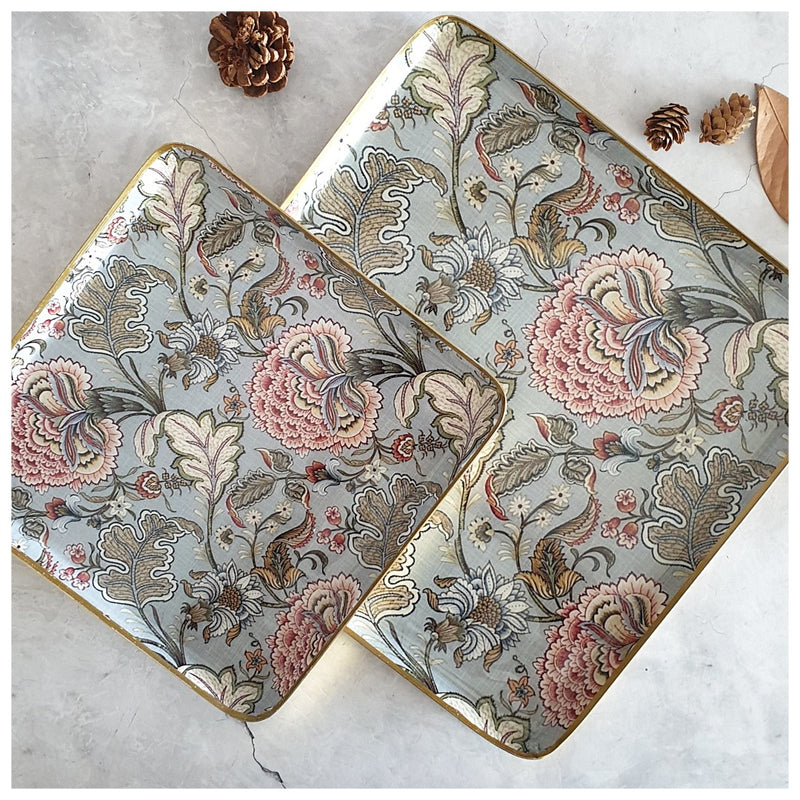 Metal Platter & Tray (Square, Set of 2) - Jaipur