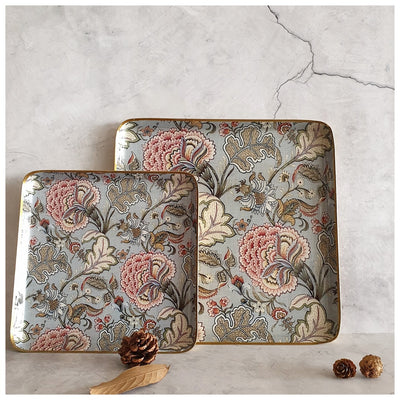 Metal Platter & Tray (Square, Set of 2) - Jaipur