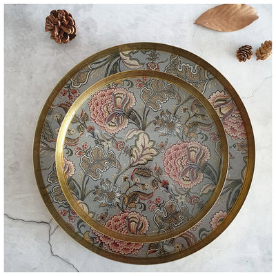 Metal Platter & Tray (Round, Set of 2) - Jaipur