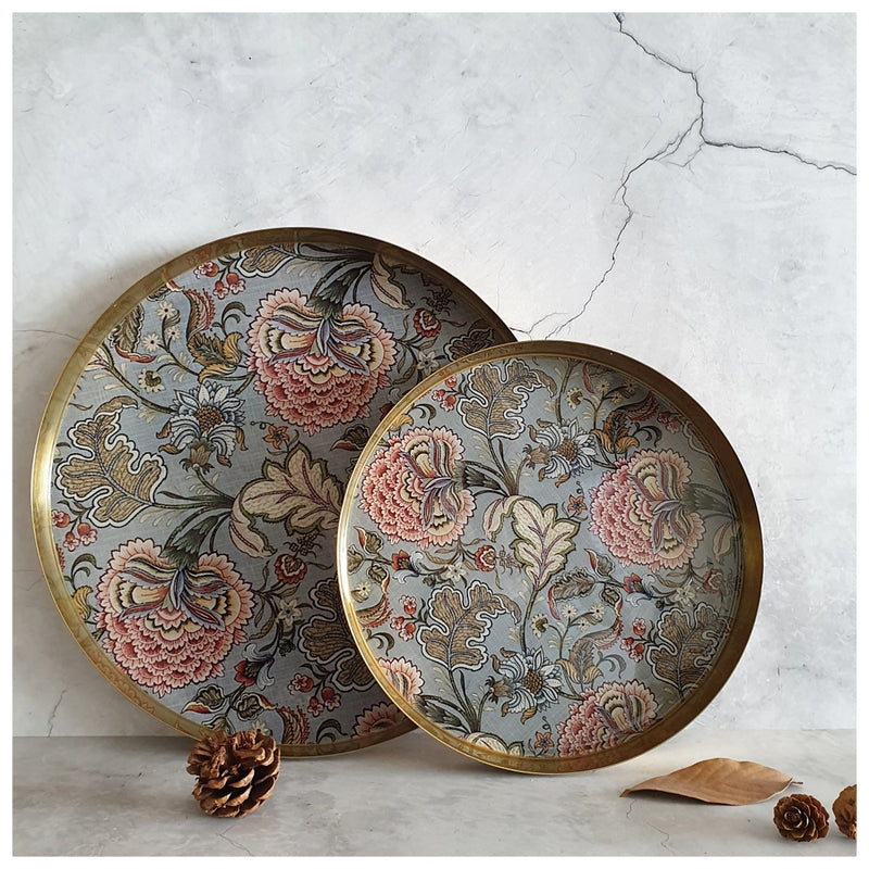 Metal Platter & Tray (Round, Set of 2) - Jaipur