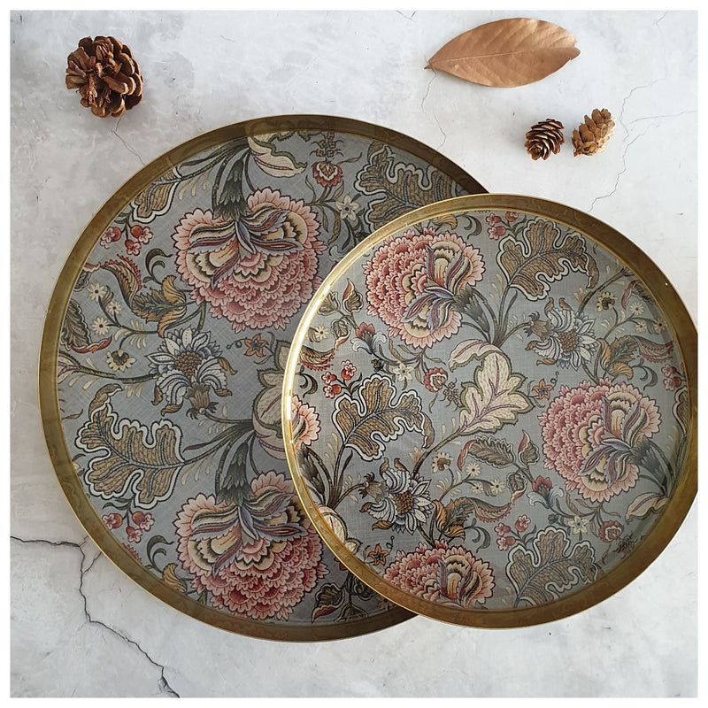 Metal Platter & Tray (Round, Set of 2) - Jaipur