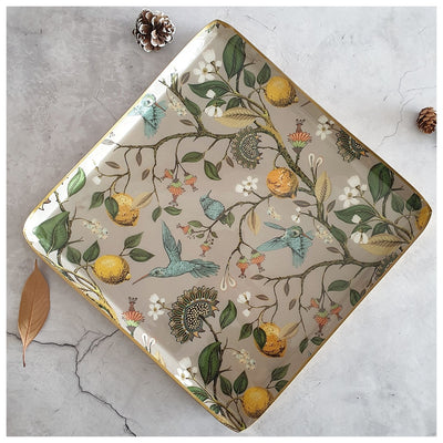Metal Platter & Tray - Square - Humming Bird