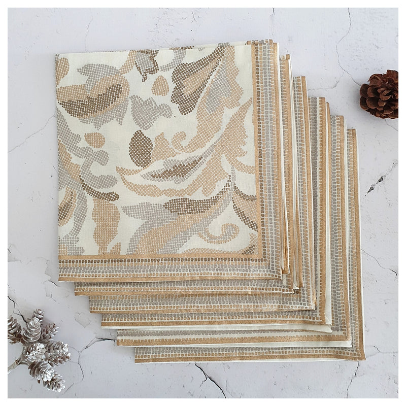 NAPKINS IN COTTON - GOLD DOT (Set of 6)