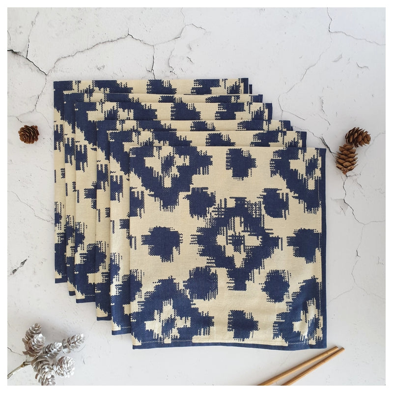 NAPKINS IN COTTON - IKAT BLUE (Set of 6)