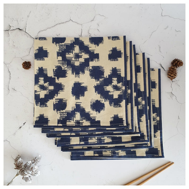 NAPKINS IN COTTON - IKAT BLUE (Set of 6)