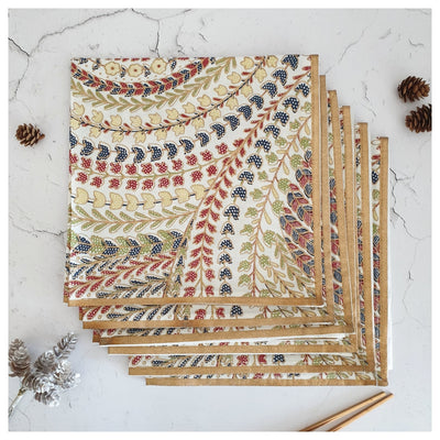 NAPKINS IN COTTON - FOREST WAVES (Set of 6)