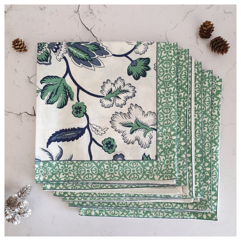 NAPKINS IN COTTON - CARIBBEAN GREEN (Set of 6)