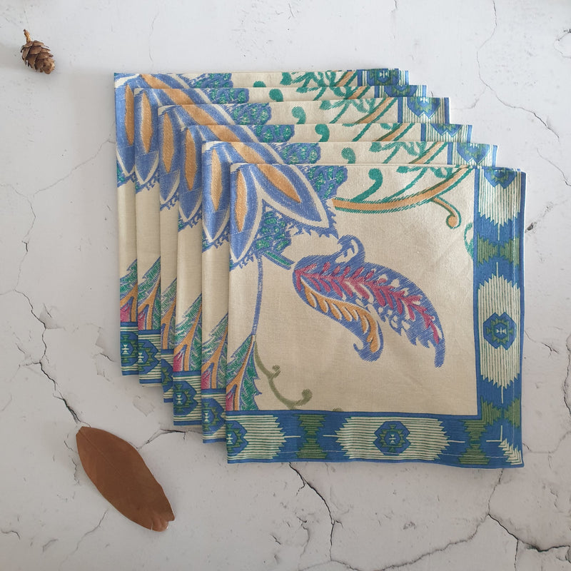 NAPKINS IN COTTON - BAHAMA BLUES (Set of 6)