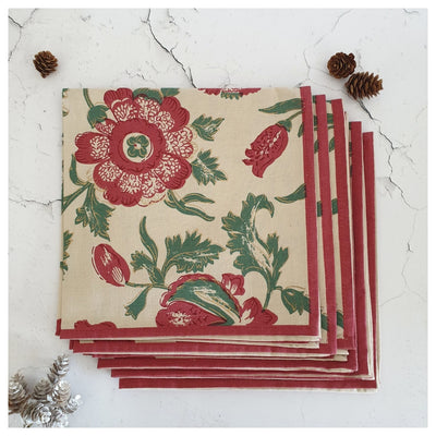 NAPKINS IN COTTON - RADIANT RED (Set of 6)