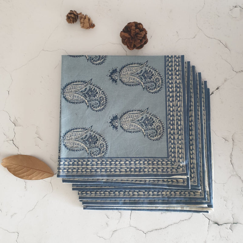 NAPKINS IN COTTON - INDIAN PAISLEYS (Set of 6)