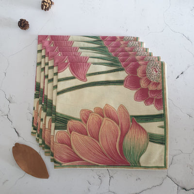 NAPKINS IN COTTON - PINK HYDRANGEA (Set of 6)