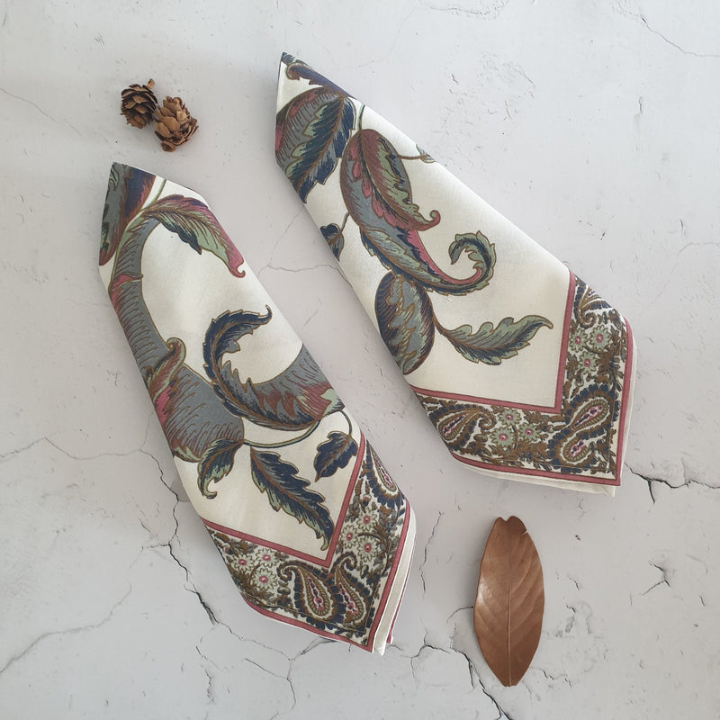 NAPKINS IN COTTON - GREY PAISLEY (Set of 6)