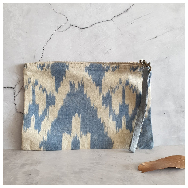 Cosmetic/Travel Pouch - Ikat Blue