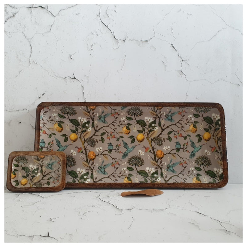 RECTANGLE PLATTER WITHOUT BOWL - HUMMING BIRD