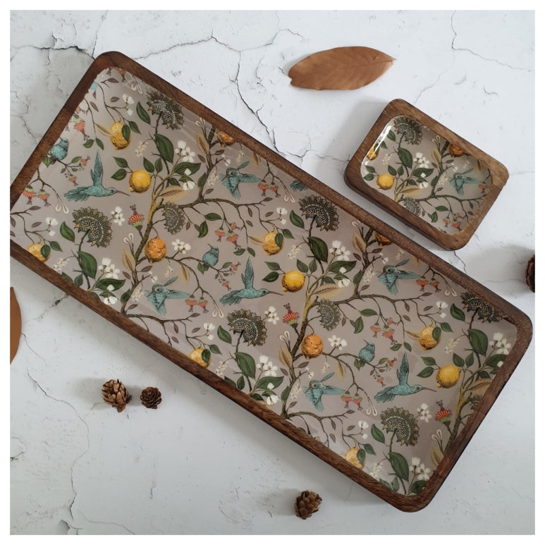 RECTANGLE PLATTER WITHOUT BOWL - HUMMING BIRD