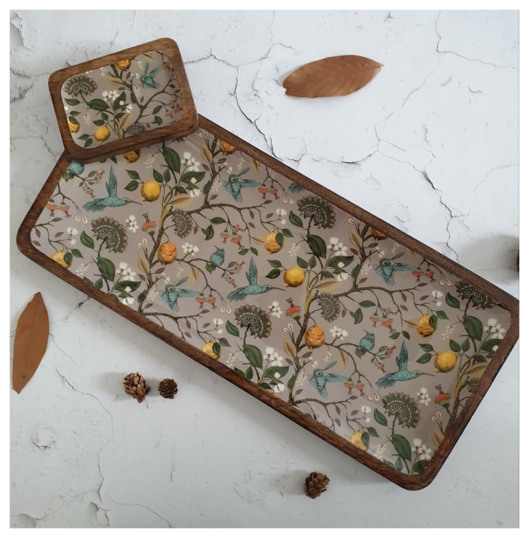 RECTANGLE PLATTER WITHOUT BOWL - HUMMING BIRD