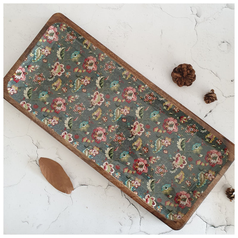 RECTANGLE PLATTER WITH BOWL - EARTHY MEADOW